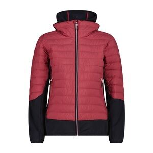 CMP puffer jacket pink black peony Unlimitech women's hybrid jacket quilted